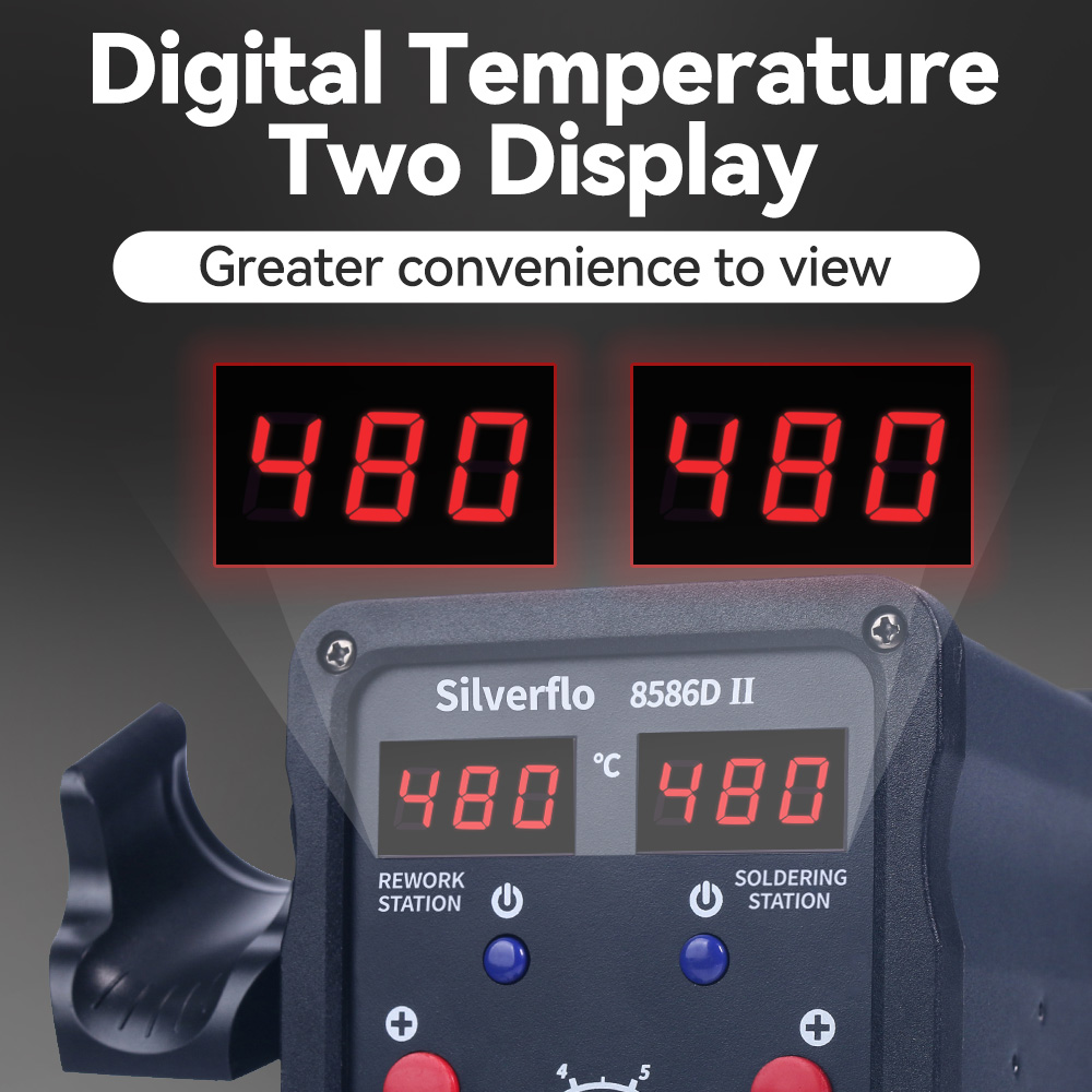 Estación de soldadura Silverfl - Smd Rework Station Hot Air Soldering 2 In 1 reseña y precio