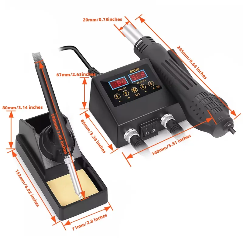 Estación de Soldadura de Aire  - Smd Rework Station Hot Air Soldering 2 In 1 reseña y precio