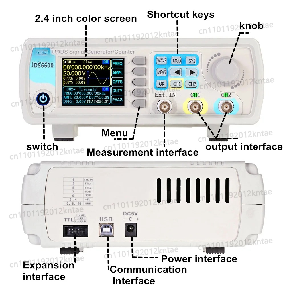 Generador de Señales DDS JDS66 - Dual Channel Arbitrary Waveform Function Generator 60Mhz reseña y precio