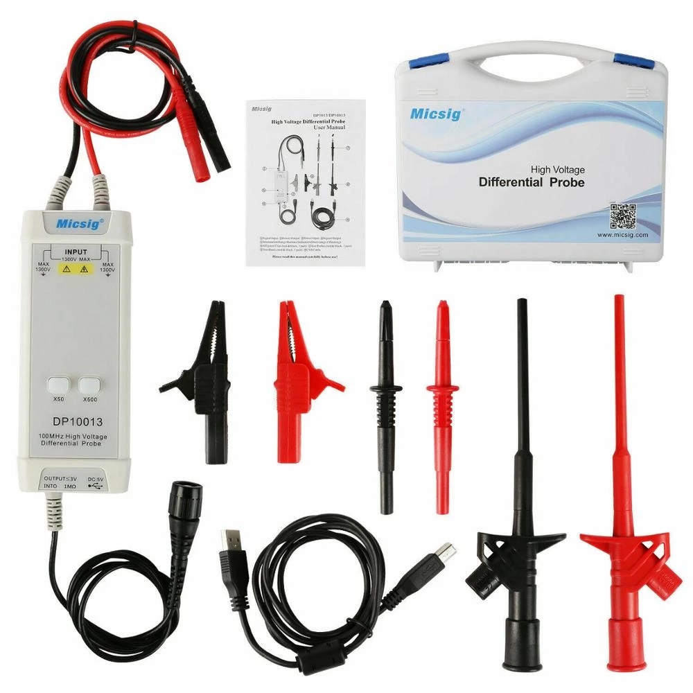 2025Micsig Osciloscopio 1300V  - High Voltage Differential Probe 100Mhz 1300V reseña y precio