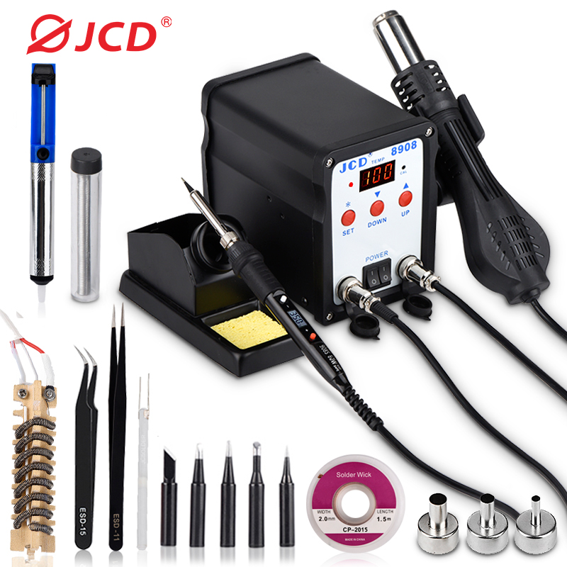 JCD-Estación digital de soldad - Smd Rework Station Hot Air Soldering 2 In 1 reseña y precio
